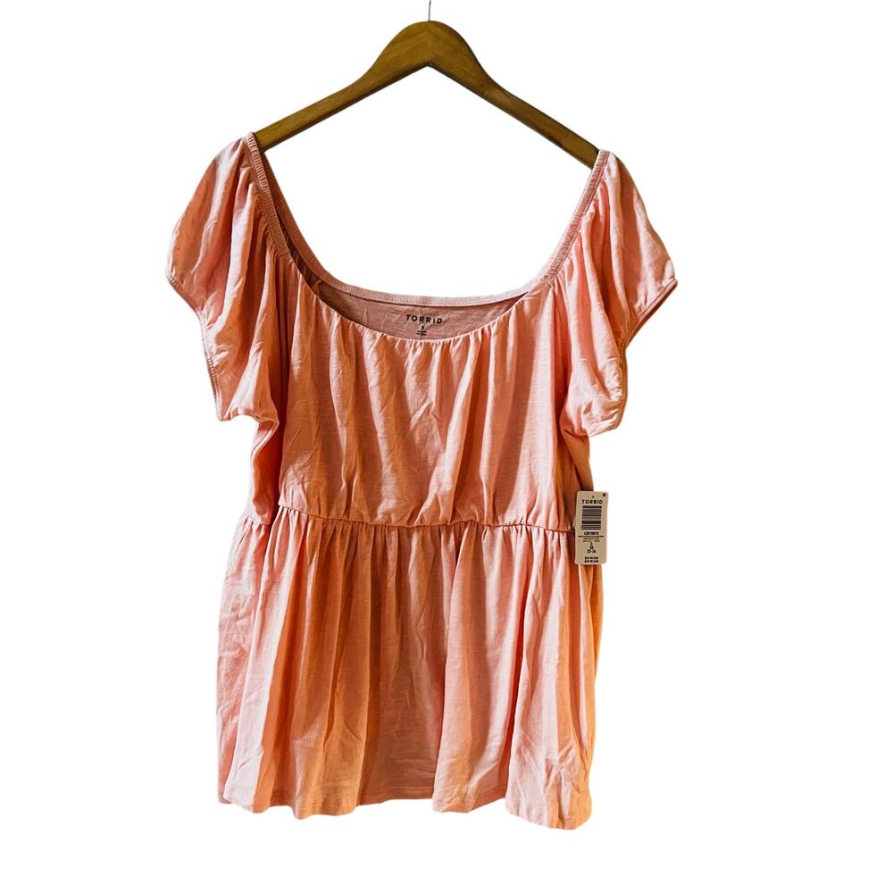 Torrid Blush Short Sleeve Babydoll Top Size 3X NWT - Picture 2 of 7